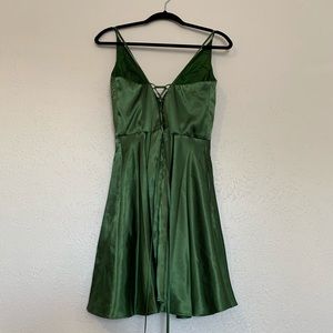 Green Lace Up Dress
